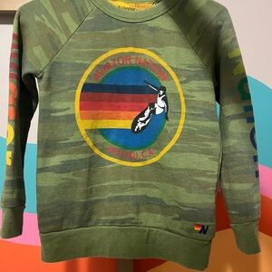 Aviator Nation Green Camo Kids Sweatshirt
